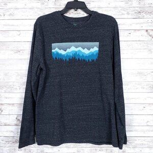 Mens Long Sleeved Tee L Mountain Graphic 553